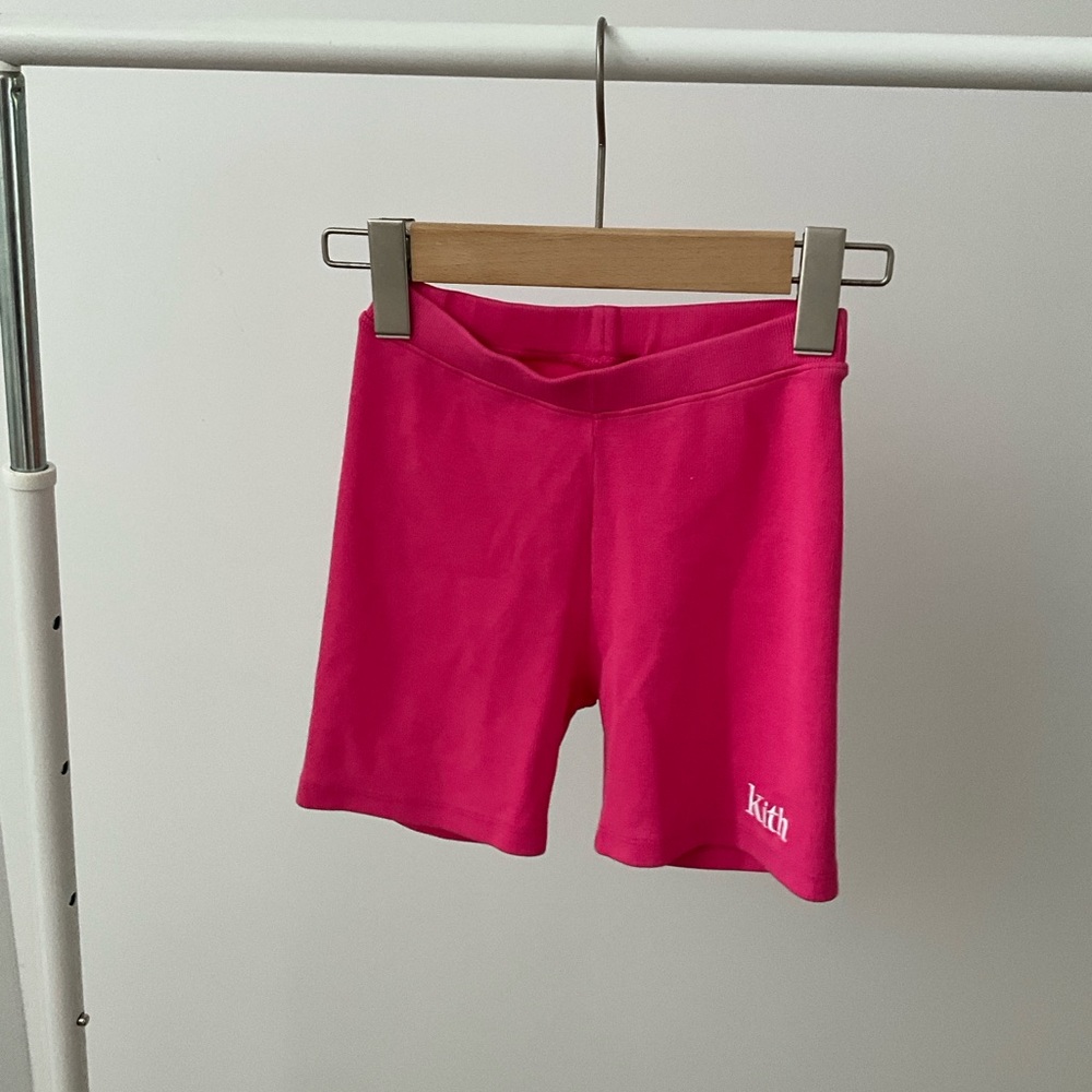 Kith Kids Ribbed Pink Biker Shorts